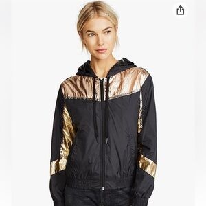 Pam & Gela Colorblocked Metallic Hoodie Black
